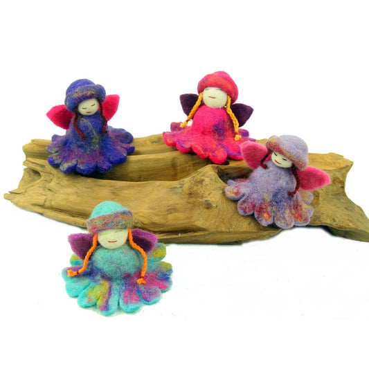 Hand Felted Transforming Flower Fairies - Set of 4