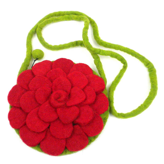 Rose Felt Purse - Red or Pink