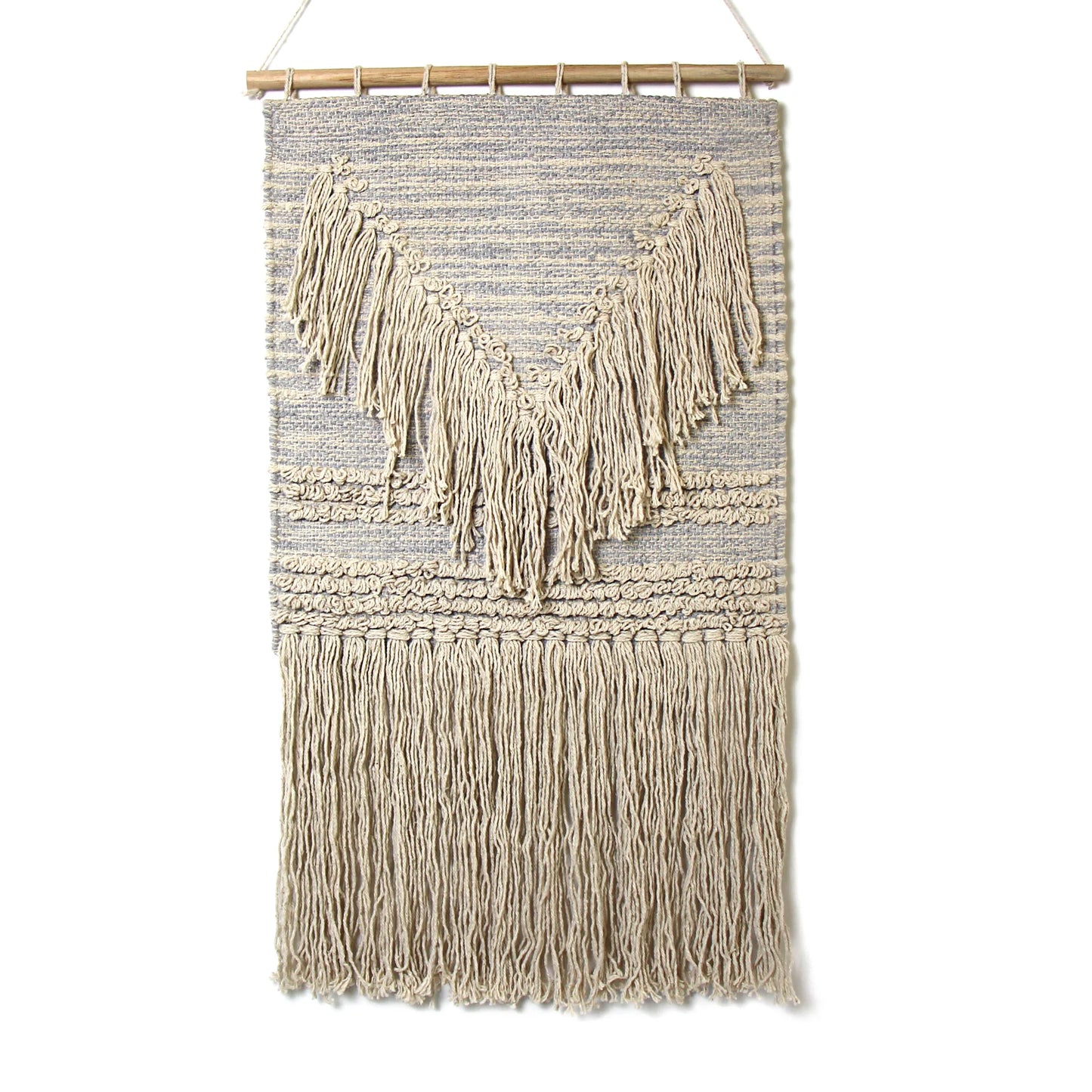 Handwoven Boho Wall Hanging - Blue