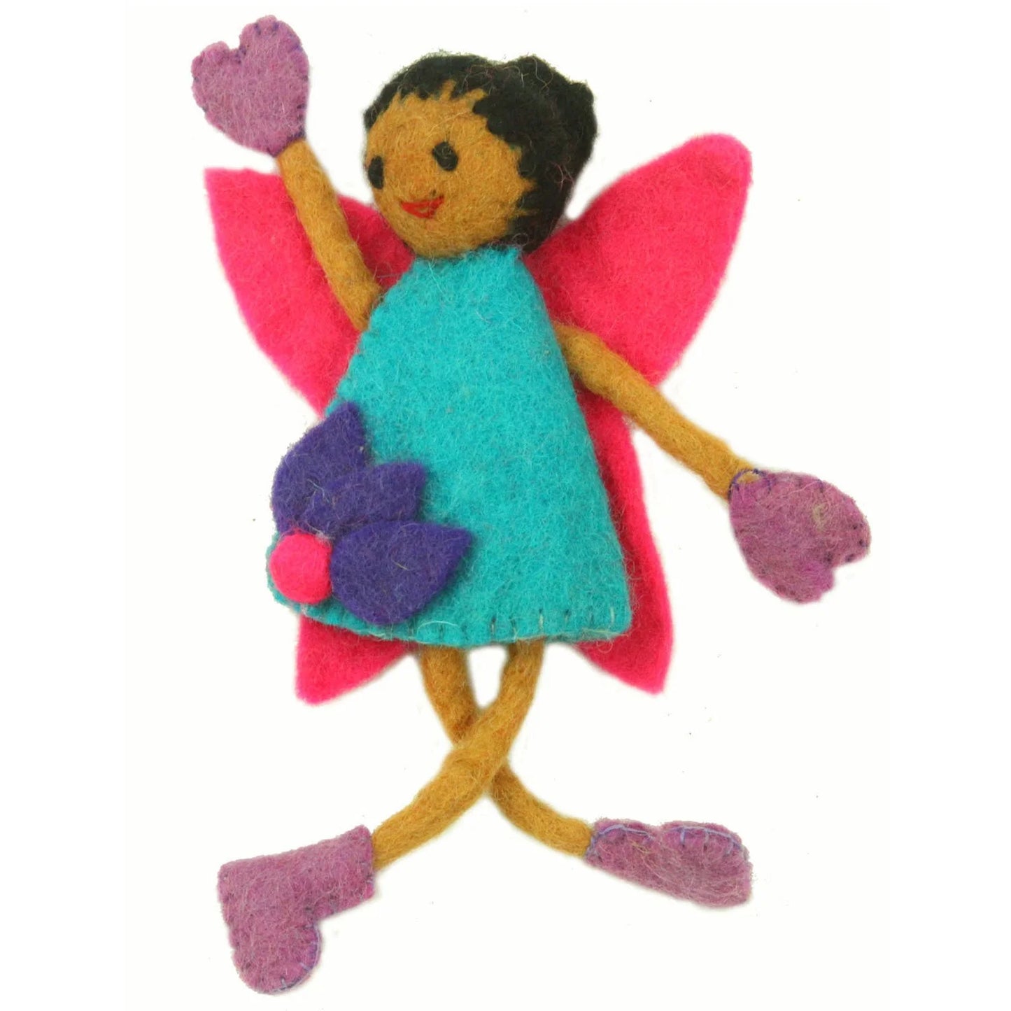 Hand Felted Tooth Fairy Pillow with Black Hair