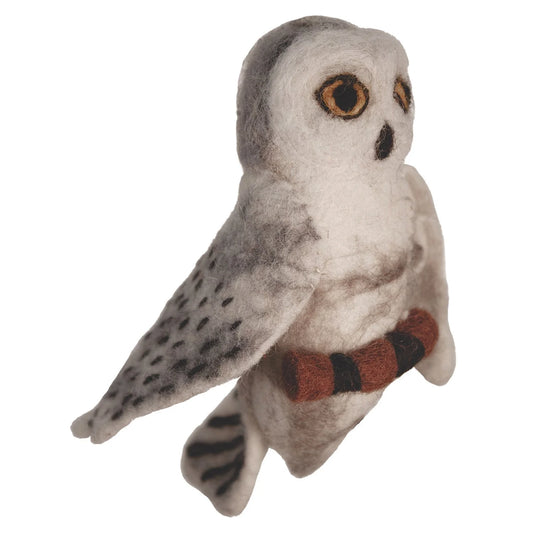 Snowy Owl Felt Hanging Bird