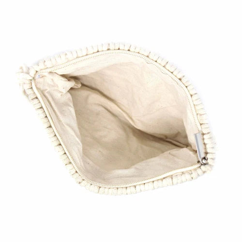 Macrame Clutch with Tassel - Cream or Tan