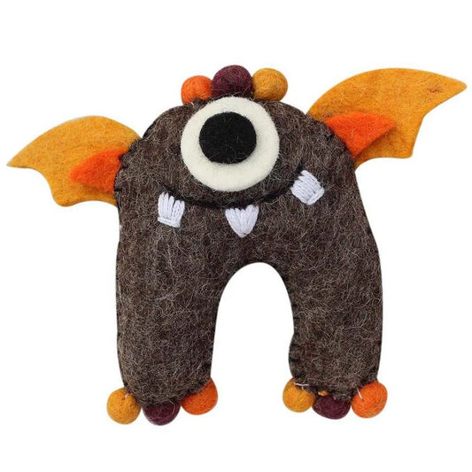 Hand Felted Earth Tooth Monster with Wings