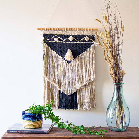 Handwoven Boho Wall Hanging - Charcoal