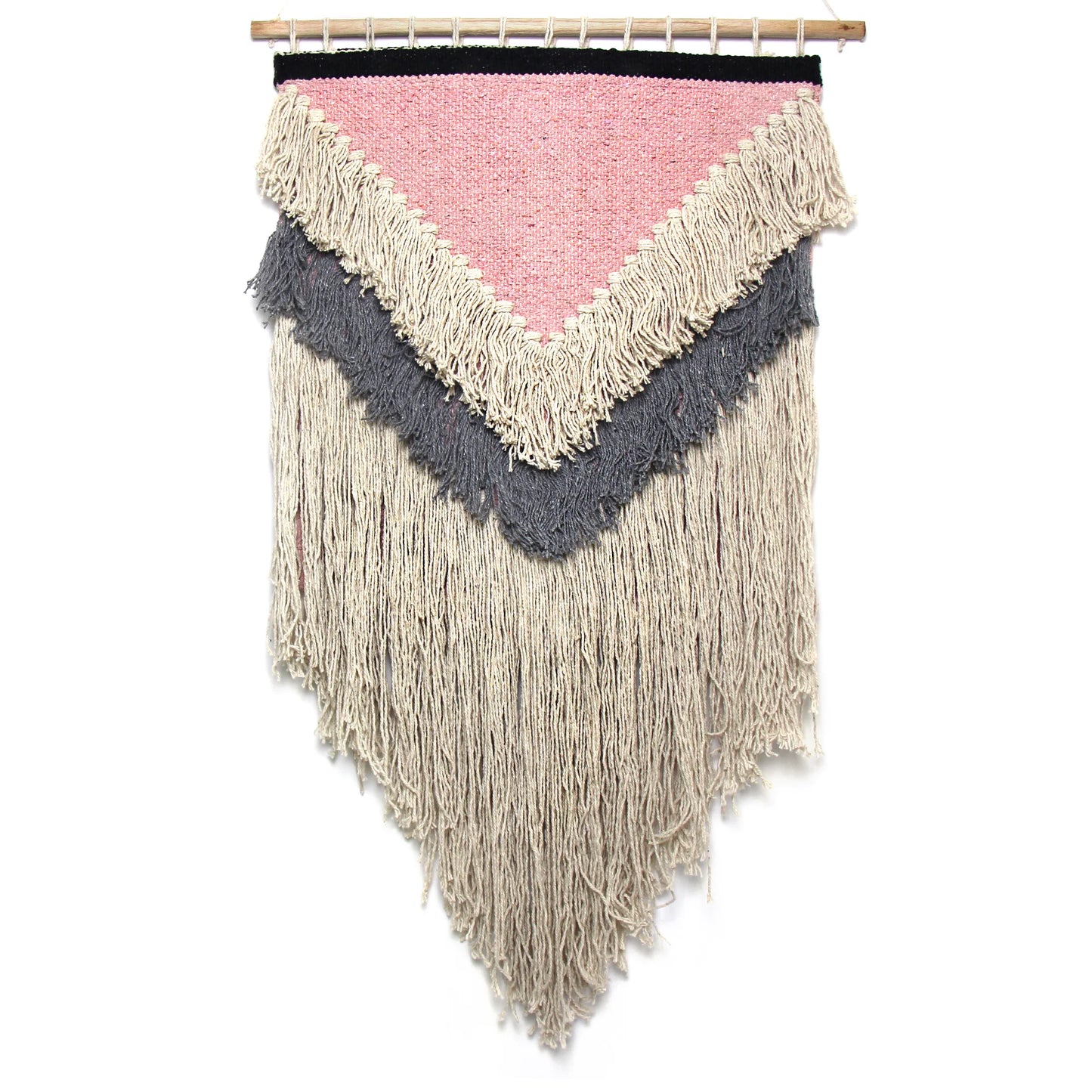 Handwoven Boho Wall Hanging - Pink