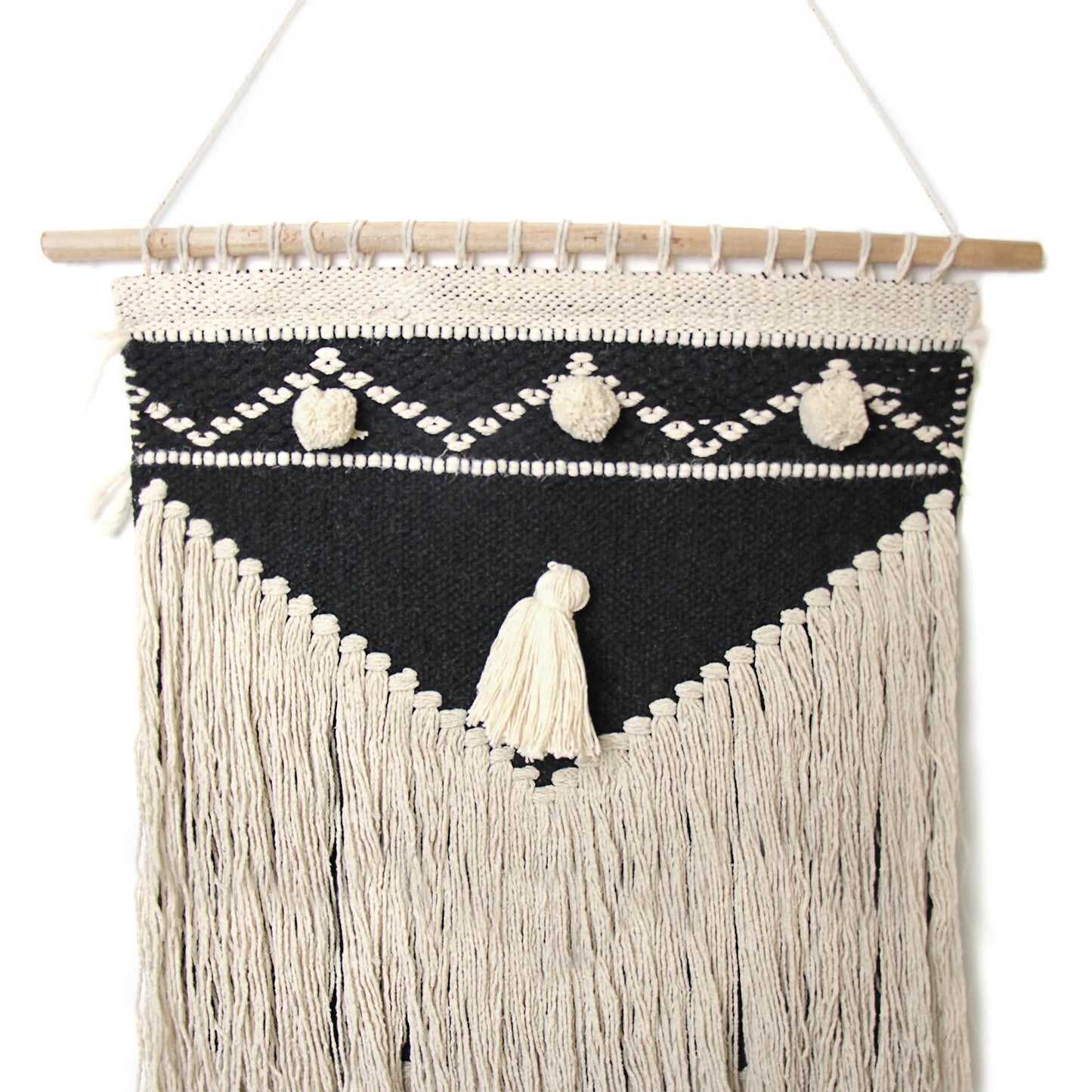 Handwoven Boho Wall Hanging - Charcoal