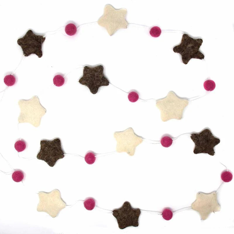 Stars Garland - Grey with Blue or Pink