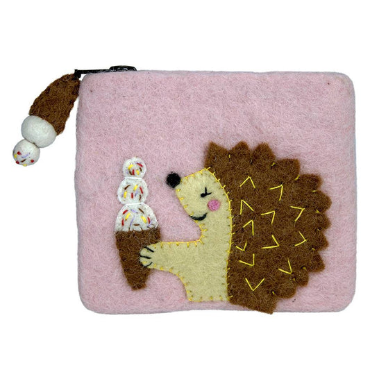 Felt Hungry Hedgehog Coin Purse