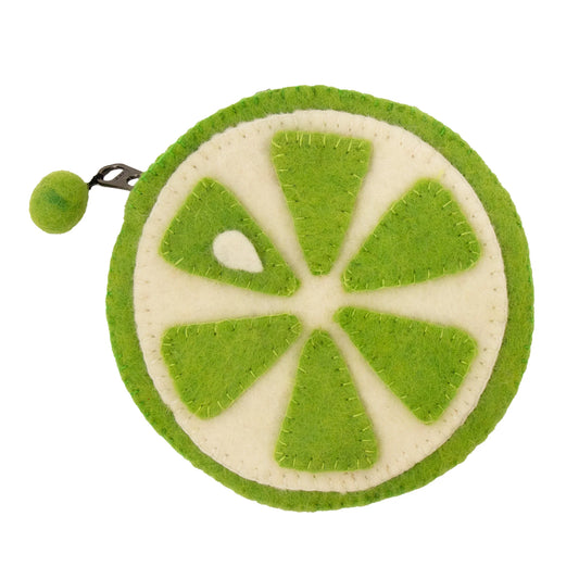 Felt Fruit Coin Purse - Lime