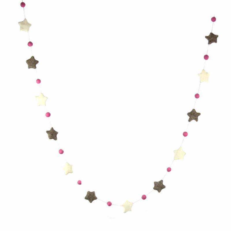 Stars Garland - Grey with Blue or Pink